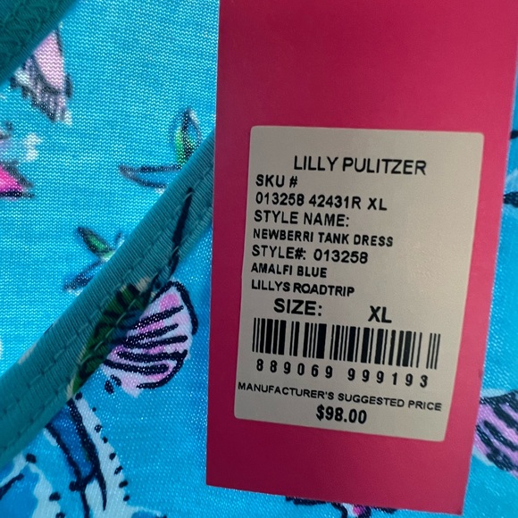 Lilly Pulitzer NWT Newberri Tank Dress Size XL Amalfi Blue - Picture 4 of 6